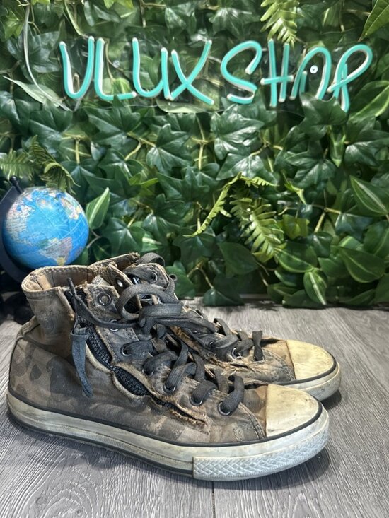 Converse X John Varvatos Camp Double Zipper Distressed Hi Top Sneakers M 5 W6.5 - Picture 1 of 10